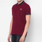 Men’s Premium Polo Shirt – Maroon Cotton Polo with Contrast Collar & Embroidered Logo | Casual & Smart Wear - Image 3