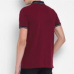 Men’s Premium Polo Shirt – Maroon Cotton Polo with Contrast Collar & Embroidered Logo | Casual & Smart Wear - Image 4
