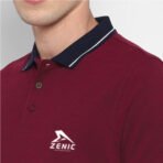 Men’s Premium Polo Shirt – Maroon Cotton Polo with Contrast Collar & Embroidered Logo | Casual & Smart Wear - Image 5